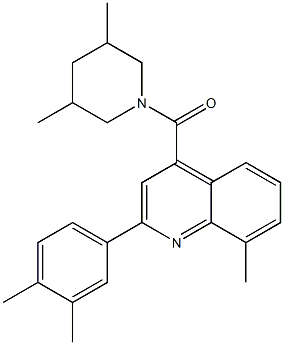 [2-(3,4-dimethylphenyl)-8-methylquinolin-4-yl]-(3,5-dimethylpiperidin-1-yl)methanone Struktur