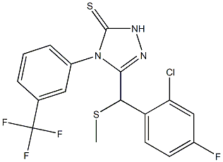 3-[(2-chloro-4-fluorophenyl)methylsulfanylmethyl]-4-[3-(trifluoromethyl)phenyl]-1H-1,2,4-triazole-5-thione Struktur