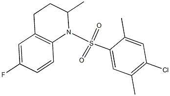 1-(4-chloro-2,5-dimethylphenyl)sulfonyl-6-fluoro-2-methyl-3,4-dihydro-2H-quinoline Struktur