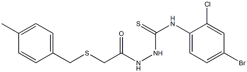 1-(4-bromo-2-chlorophenyl)-3-[[2-[(4-methylphenyl)methylsulfanyl]acetyl]amino]thiourea Struktur