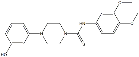 N-(3,4-dimethoxyphenyl)-4-(3-hydroxyphenyl)piperazine-1-carbothioamide Struktur