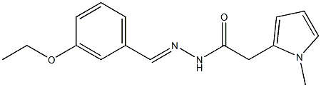 N-[(E)-(3-ethoxyphenyl)methylideneamino]-2-(1-methylpyrrol-2-yl)acetamide Struktur