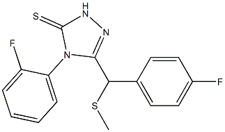 4-(2-fluorophenyl)-3-[(4-fluorophenyl)methylsulfanylmethyl]-1H-1,2,4-triazole-5-thione Struktur