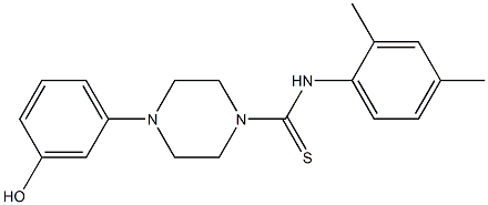 N-(2,4-dimethylphenyl)-4-(3-hydroxyphenyl)piperazine-1-carbothioamide Struktur