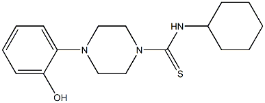 N-cyclohexyl-4-(2-hydroxyphenyl)piperazine-1-carbothioamide Struktur