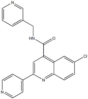 6-chloro-2-pyridin-4-yl-N-(pyridin-3-ylmethyl)quinoline-4-carboxamide Struktur