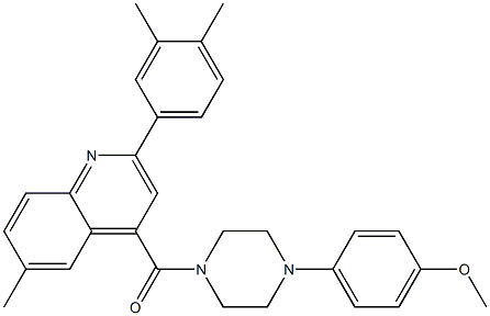 [2-(3,4-dimethylphenyl)-6-methylquinolin-4-yl]-[4-(4-methoxyphenyl)piperazin-1-yl]methanone Struktur