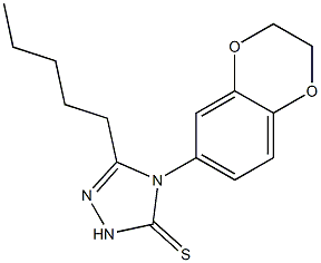 4-(2,3-dihydro-1,4-benzodioxin-6-yl)-3-pentyl-1H-1,2,4-triazole-5-thione Struktur