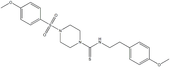 N-[2-(4-methoxyphenyl)ethyl]-4-(4-methoxyphenyl)sulfonylpiperazine-1-carbothioamide Struktur