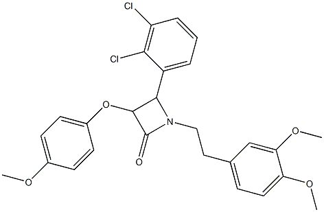 4-(2,3-dichlorophenyl)-1-[2-(3,4-dimethoxyphenyl)ethyl]-3-(4-methoxyphenoxy)azetidin-2-one Struktur