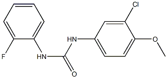 1-(3-chloro-4-methoxyphenyl)-3-(2-fluorophenyl)urea Struktur