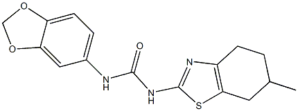 1-(1,3-benzodioxol-5-yl)-3-(6-methyl-4,5,6,7-tetrahydro-1,3-benzothiazol-2-yl)urea Struktur