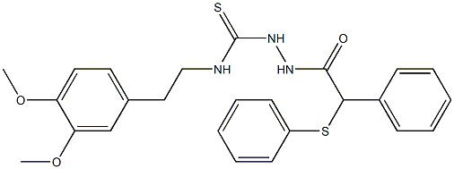 1-[2-(3,4-dimethoxyphenyl)ethyl]-3-[(2-phenyl-2-phenylsulfanylacetyl)amino]thiourea Struktur