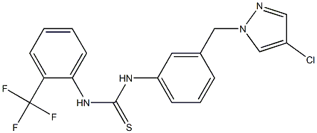 1-[3-[(4-chloropyrazol-1-yl)methyl]phenyl]-3-[2-(trifluoromethyl)phenyl]thiourea Struktur