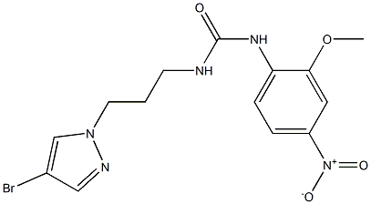 1-[3-(4-bromopyrazol-1-yl)propyl]-3-(2-methoxy-4-nitrophenyl)urea Struktur