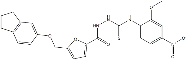 1-[[5-(2,3-dihydro-1H-inden-5-yloxymethyl)furan-2-carbonyl]amino]-3-(2-methoxy-4-nitrophenyl)thiourea Struktur