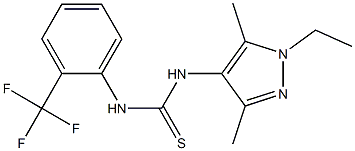 1-(1-ethyl-3,5-dimethylpyrazol-4-yl)-3-[2-(trifluoromethyl)phenyl]thiourea Struktur