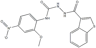 1-(1-benzothiophene-3-carbonylamino)-3-(2-methoxy-4-nitrophenyl)urea Struktur