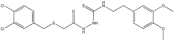 1-[[2-[(3,4-dichlorophenyl)methylsulfanyl]acetyl]amino]-3-[2-(3,4-dimethoxyphenyl)ethyl]thiourea Struktur