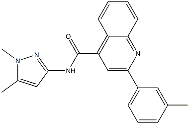 N-(1,5-dimethylpyrazol-3-yl)-2-(3-methylphenyl)quinoline-4-carboxamide Struktur