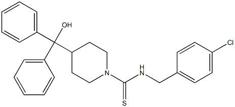 N-[(4-chlorophenyl)methyl]-4-[hydroxy(diphenyl)methyl]piperidine-1-carbothioamide Struktur