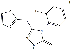 4-(2,4-difluorophenyl)-3-(thiophen-2-ylmethyl)-1H-1,2,4-triazole-5-thione Struktur