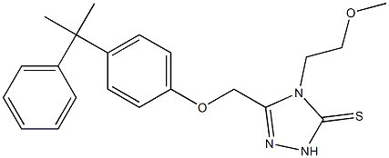 4-(2-methoxyethyl)-3-[[4-(2-phenylpropan-2-yl)phenoxy]methyl]-1H-1,2,4-triazole-5-thione Struktur