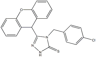 4-[(4-chlorophenyl)methyl]-3-(9H-xanthen-9-yl)-1H-1,2,4-triazole-5-thione Struktur