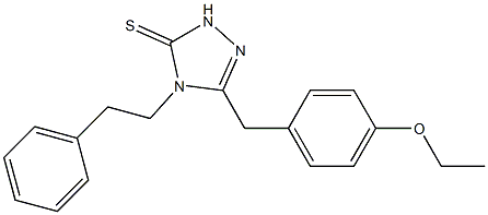 3-[(4-ethoxyphenyl)methyl]-4-(2-phenylethyl)-1H-1,2,4-triazole-5-thione Struktur