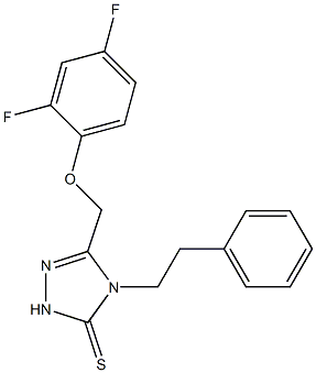 3-[(2,4-difluorophenoxy)methyl]-4-(2-phenylethyl)-1H-1,2,4-triazole-5-thione Struktur