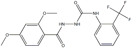 1-[(2,4-dimethoxybenzoyl)amino]-3-[2-(trifluoromethyl)phenyl]urea Struktur