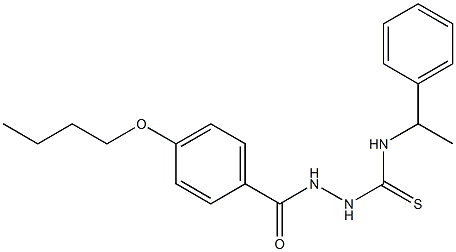 1-[(4-butoxybenzoyl)amino]-3-(1-phenylethyl)thiourea Struktur