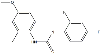 1-(2,4-difluorophenyl)-3-(4-methoxy-2-methylphenyl)urea Struktur