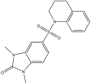 5-(3,4-dihydro-2H-quinolin-1-ylsulfonyl)-1,3-dimethylbenzimidazol-2-one Struktur