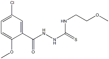 1-[(5-chloro-2-methoxybenzoyl)amino]-3-(2-methoxyethyl)thiourea Struktur