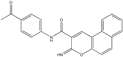 N-(4-acetylphenyl)-3-iminobenzo[f]chromene-2-carboxamide Struktur