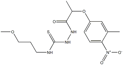 1-(3-methoxypropyl)-3-[2-(3-methyl-4-nitrophenoxy)propanoylamino]thiourea Struktur