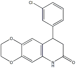 9-(3-chlorophenyl)-3,6,8,9-tetrahydro-2H-[1,4]dioxino[2,3-g]quinolin-7-one Struktur