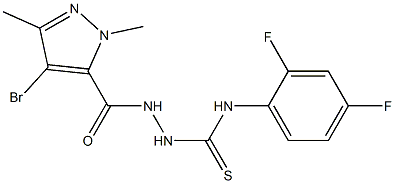 1-[(4-bromo-2,5-dimethylpyrazole-3-carbonyl)amino]-3-(2,4-difluorophenyl)thiourea Struktur