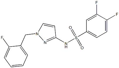 3,4-difluoro-N-[1-[(2-fluorophenyl)methyl]pyrazol-3-yl]benzenesulfonamide Struktur