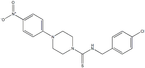 N-[(4-chlorophenyl)methyl]-4-(4-nitrophenyl)piperazine-1-carbothioamide Struktur