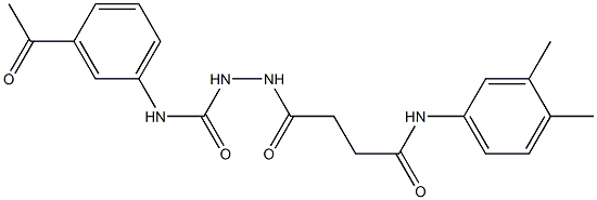 4-[2-[(3-acetylphenyl)carbamoyl]hydrazinyl]-N-(3,4-dimethylphenyl)-4-oxobutanamide Struktur