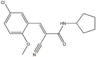 (E)-3-(5-chloro-2-methoxyphenyl)-2-cyano-N-cyclopentylprop-2-enamide Struktur