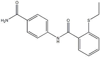 N-(4-carbamoylphenyl)-2-ethylsulfanylbenzamide Struktur