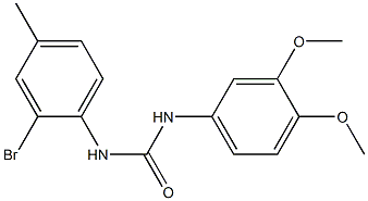 1-(2-bromo-4-methylphenyl)-3-(3,4-dimethoxyphenyl)urea Struktur