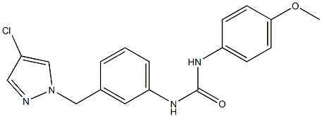 1-[3-[(4-chloropyrazol-1-yl)methyl]phenyl]-3-(4-methoxyphenyl)urea Struktur