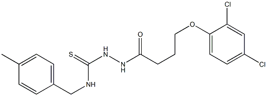 1-[4-(2,4-dichlorophenoxy)butanoylamino]-3-[(4-methylphenyl)methyl]thiourea Struktur