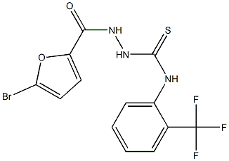 1-[(5-bromofuran-2-carbonyl)amino]-3-[2-(trifluoromethyl)phenyl]thiourea Struktur