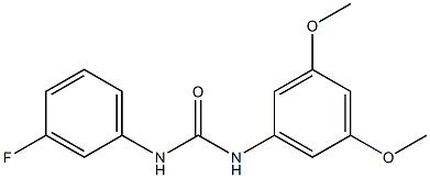 1-(3,5-dimethoxyphenyl)-3-(3-fluorophenyl)urea Struktur