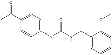 1-(4-acetylphenyl)-3-[(2-methoxyphenyl)methyl]urea Struktur